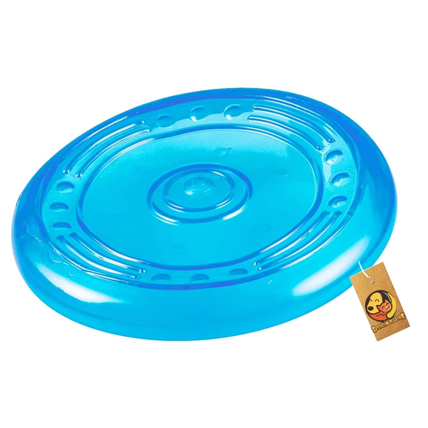 Foodie Puppies Flyer Fetch Disc Dog Toy – Elastic Non-Toxic Rubber Frisbee (Large) | Training & Outdoor Play Toy | Suitable for All Dog Breeds | Color May Vary