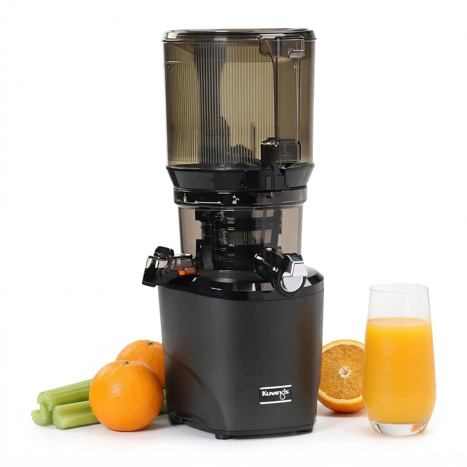 kuvings AUTO10 Black Cold Press Juicer, New Launch, Ultimate Hands-Free Whole Slow Juicer, Just Load Ingredients & Extract Juice at Press of a Button, Auto Cutting, 12 Years Warranty