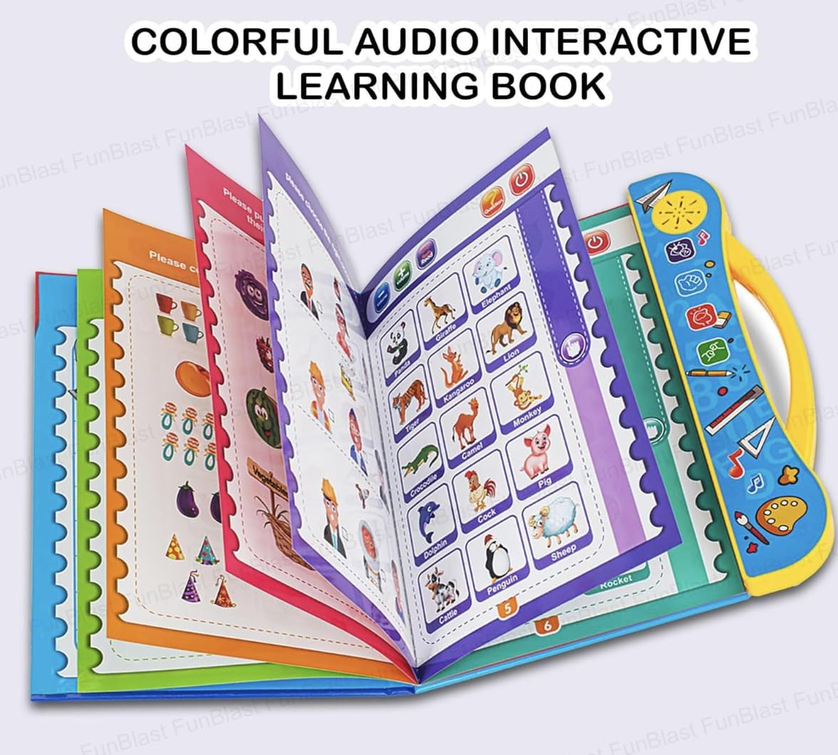 Interactive Talking Book for Kids 2-7 Years | Educational Phonics Book with Music | Touch & Sound Learning Toy for Boys & Girls | Multicolor | Educational Toy | Electronic Learning Books