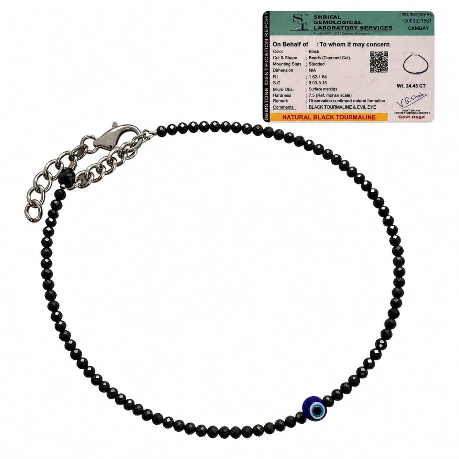 Certified Natural Crystal Anklet & Bracelet for Women & Men | Adjustable Healing Stone Jewelry for Money, Success & Protection | Authentic Gemstone Payal with Lab Certificate | Unisex Beaded Chain
