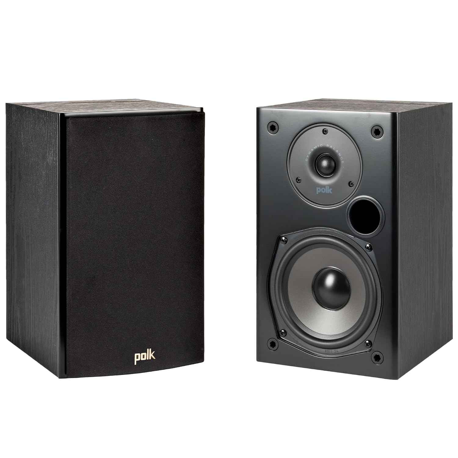 Polk Audio T15 100 Watt 5.1 Channel Wired Bookshelf Speaker with Dolby (Black)