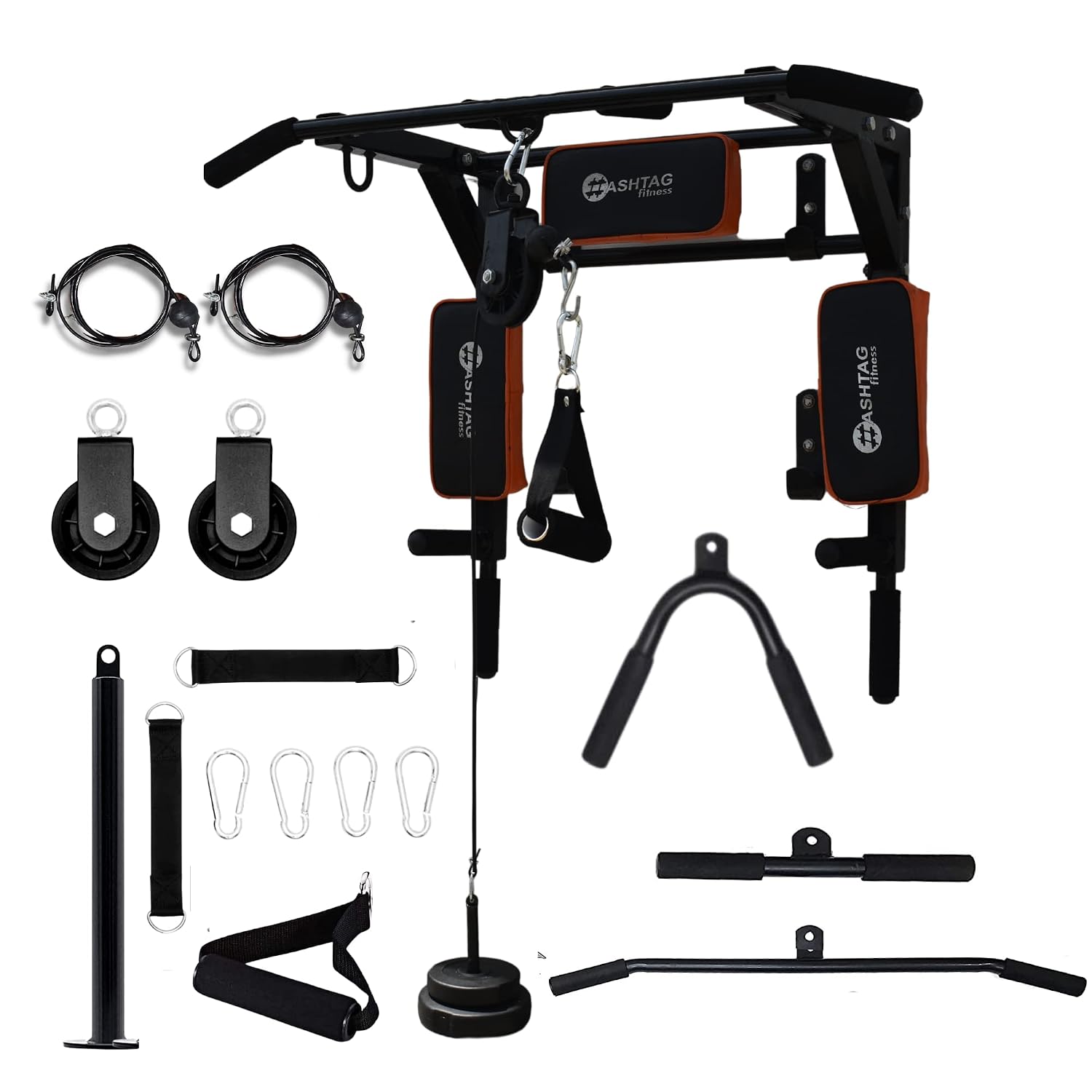 5in1 pull up bar for home,dip station,dip stand Cable Pulley System latpull down Cable Machine Attachments weight loading pin gym equipment set for home with 360° rotation portable gym pulley