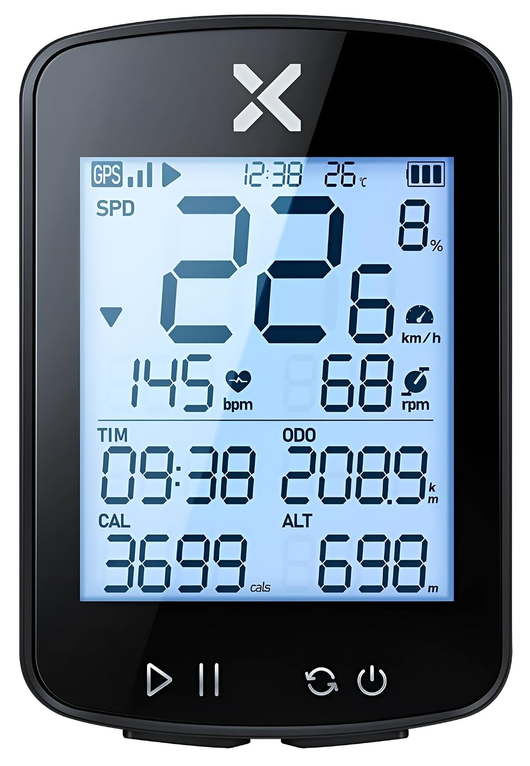 XPR3SS G+ Gen2 Bicycle Computer – GPS Cycling Speedometer | Cadence & Heart Sensor Support | Waterproof ANT+ & Bluetooth Cycle GPS Tracker | 28+ hr Battery | Speed Cadence Odometer for MTB/Road