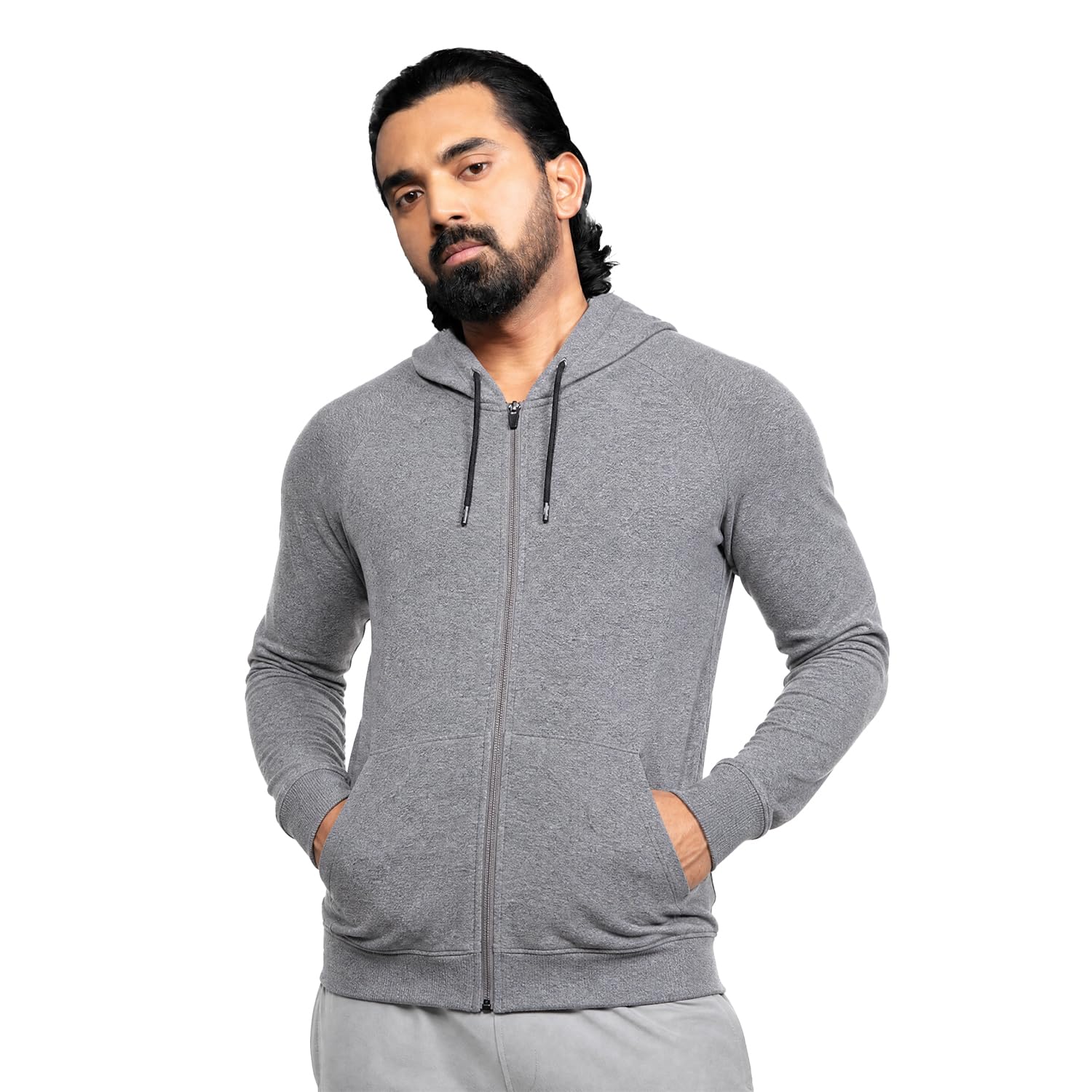 Boldfit Sweatshirt for Man Zipper Hoodies Jackets for Men Stylish Latest Hoodies Man Winter Wear Pullover Casual Sweat Shirt Travel Office Outdoor Cotton Blend with Pockets Full Zipper – Black