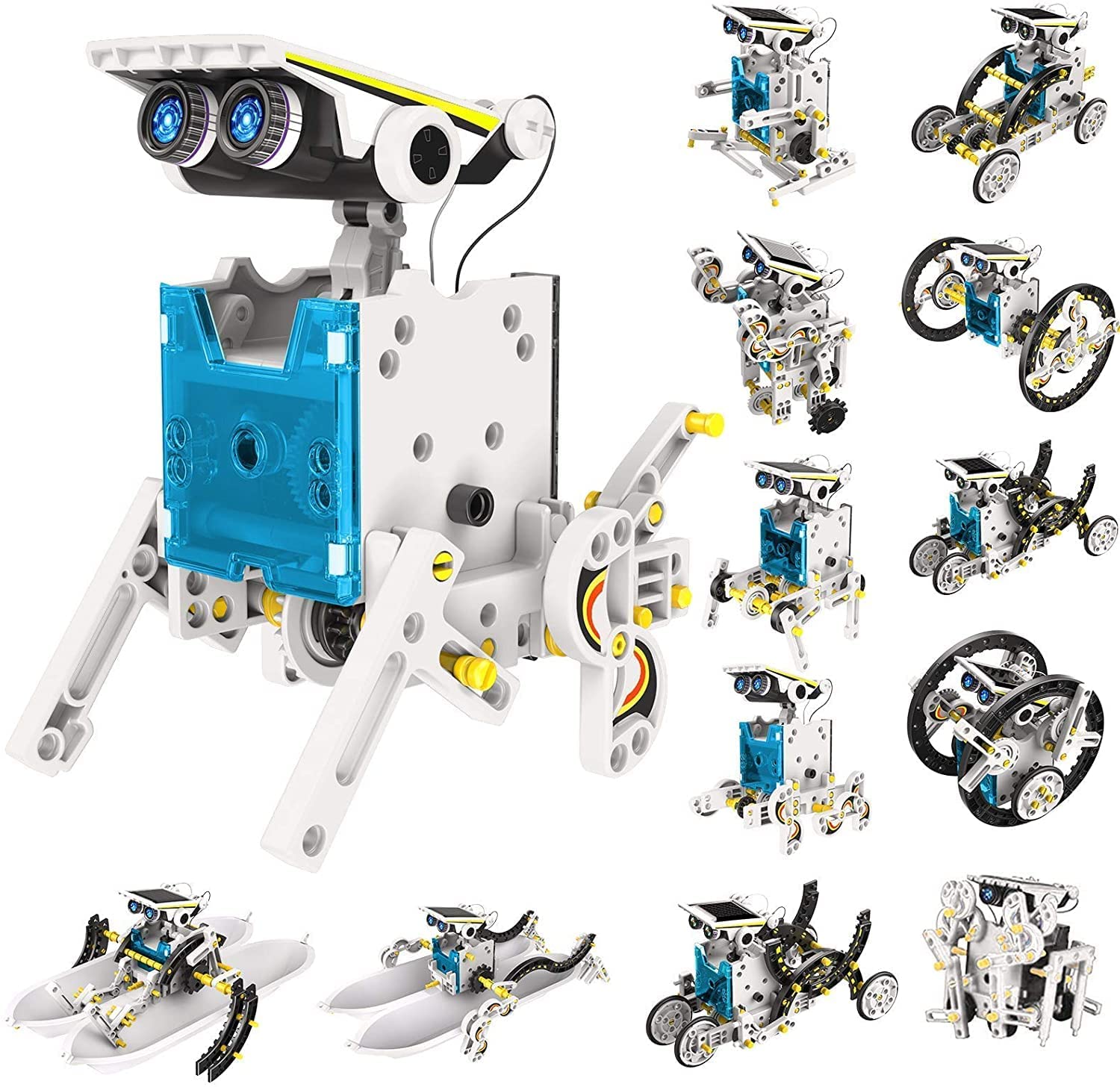 STEM 13-in-1 Solar Educational Robot Kit Toys – Powered by The Solar Energy – Building Kit DIY Assembly Battery Operated Robotic Set – for Kids, Children & Girls
