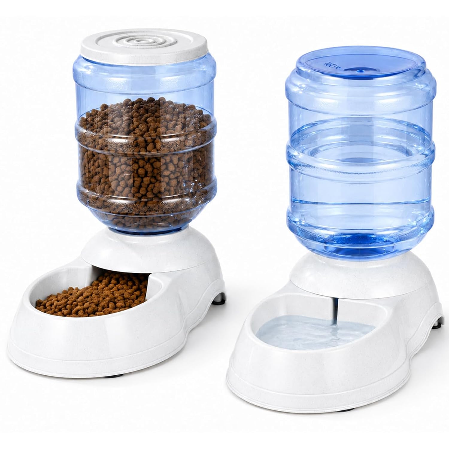 Automatic Dog Feeder and Water Dispenser Set for Large Dogs, 3 Gallon Gravity Dog Cat Food and Water Dispenser Set with Pet Food Bowl,Large Pet Food Water Dispenser Station, Plastic