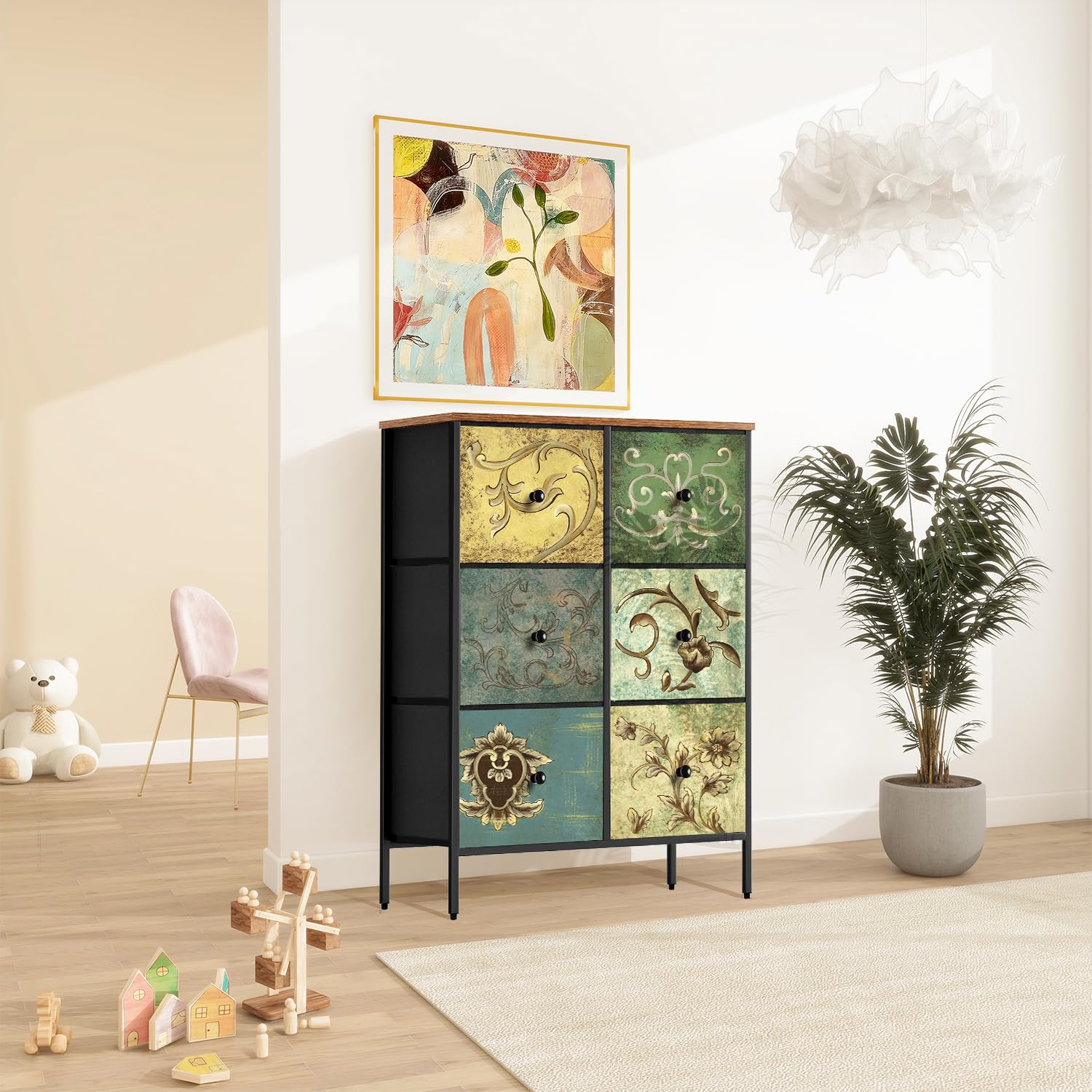 Amazon Brand – Umi Fabric Chest of Drawers for Storage Closet Storage Units Dresser Storage Organizer Chest of Drawers Storage Organizer for Living Room Bedroom Wardrobe Clothes Book – 67.5×29.8x89cm