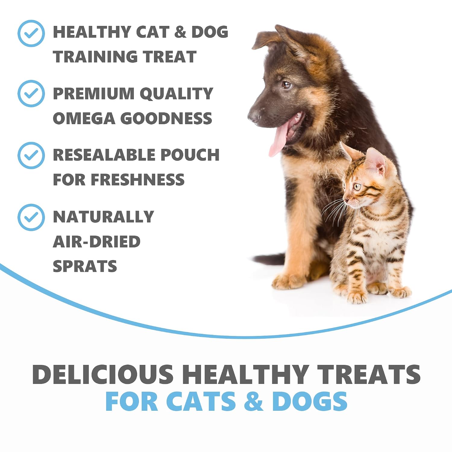 Fish Sprats Dog Treats & Cat Snack – 100% Natural Air-Dried Treat For Dogs 300 G. Dried Fish Treat For Cats Healthy Hypoallergenic Raw Pet Food,All Life Stages