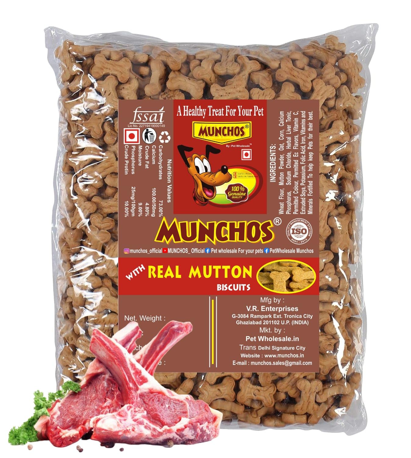 MUNCHOS Real Mutton Puppy Biscuits 1 Kg