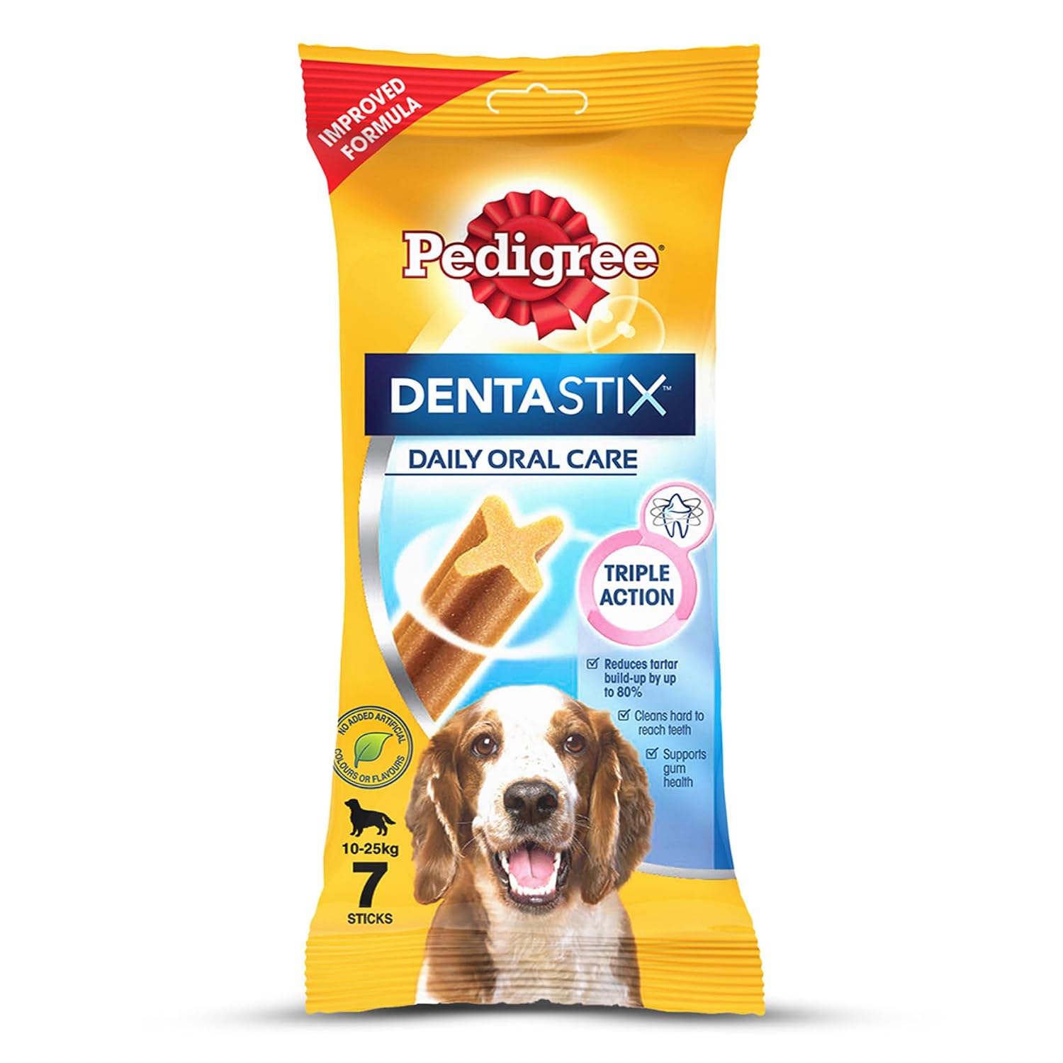 Pedigree Dentastix Oral Care Dog Treat, Adult Medium Breed (10-25 kg), 180 g, Recommended by Vets, Supports Gum Health, Reduces Risk of Gum diseases