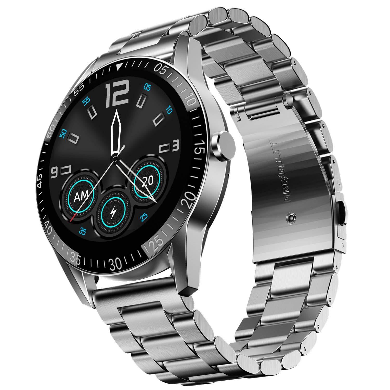 Fire-Boltt Talk Bluetooth Calling Smartwatch, 1.39" TFT Display with Dual Button, Hands On Voice Assistance, 120 Sports Modes, in Built Mic & Speaker (Talk, Silver Steel)