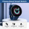 Bouncefit M I D18 Round Fitness Band Smart Watch for Men, Women, Boys, Girls, Kids – Single Touch Interface, Water Resistant, Workout Modes, Quick Charge Sports Smartwatch – Blue (GG)