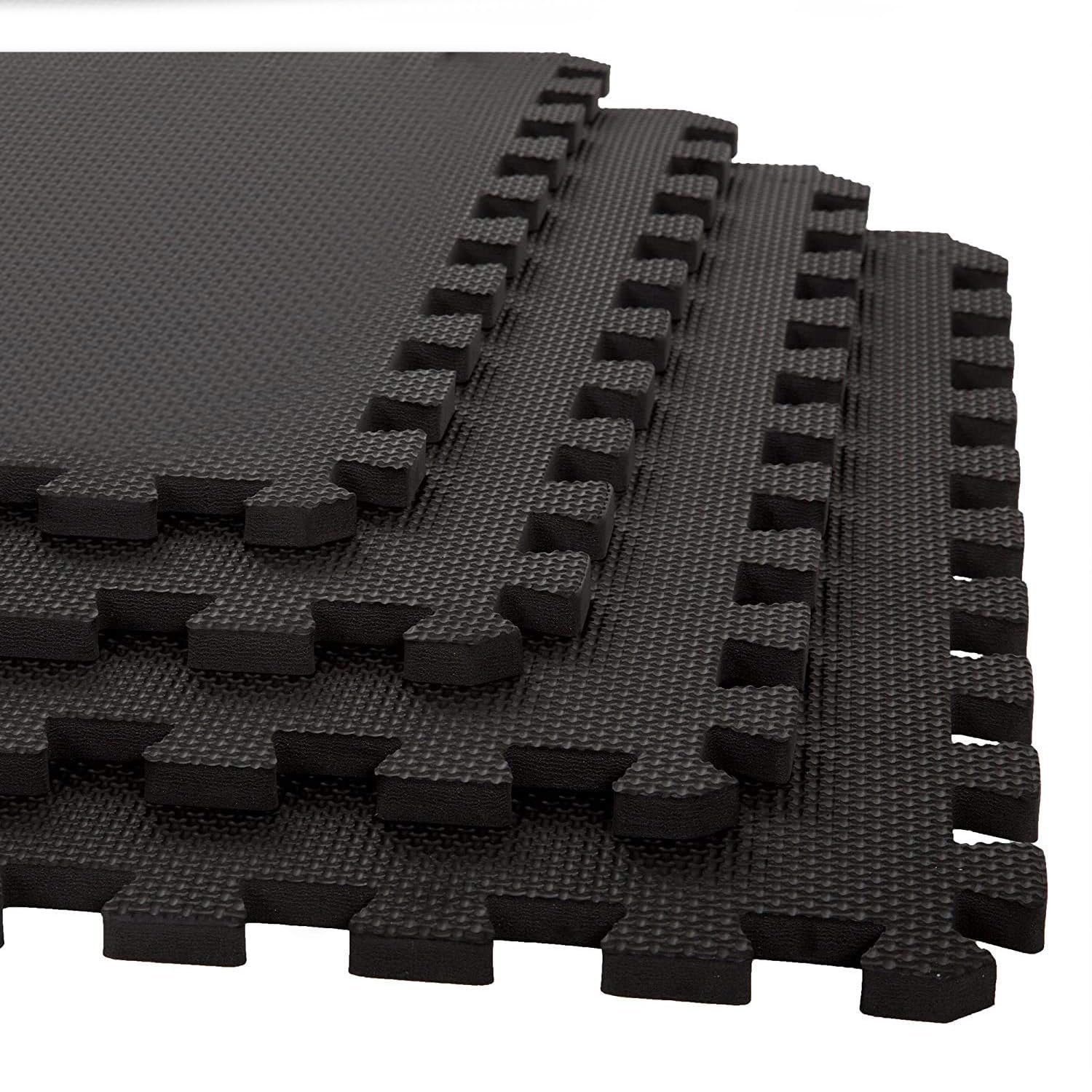 XTRIM Puzzle Exercise Mat 4 Tiles & 8 Borders, 16 Sq.Ft. Area, EVA Foam Mat