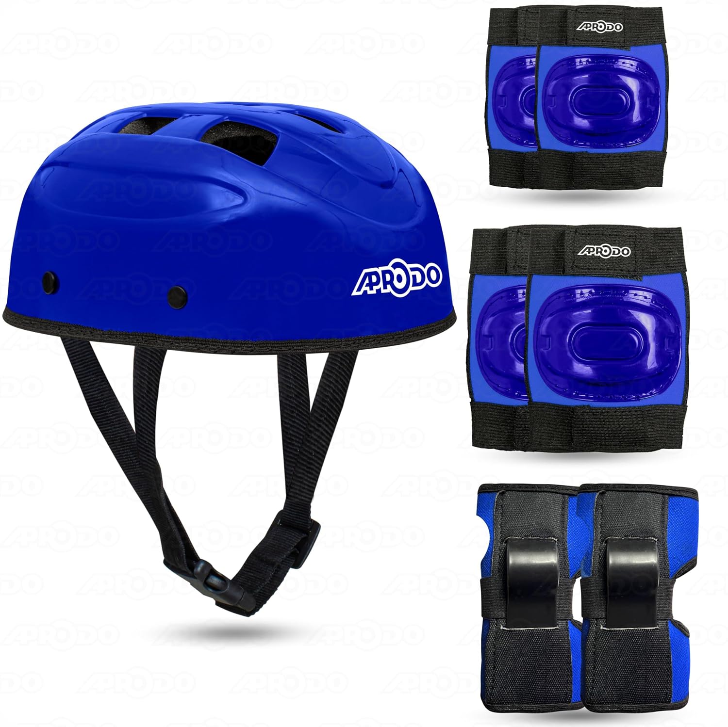 APRODO Kids Protective Gear Set for Roller Skating, Skateboarding & Cycling |for Kids 5 to 12 Years (Blue) | Knee and Elbow Pads Wrist Guards Set for Skating, Skateboard & Cycling |Protective Wear
