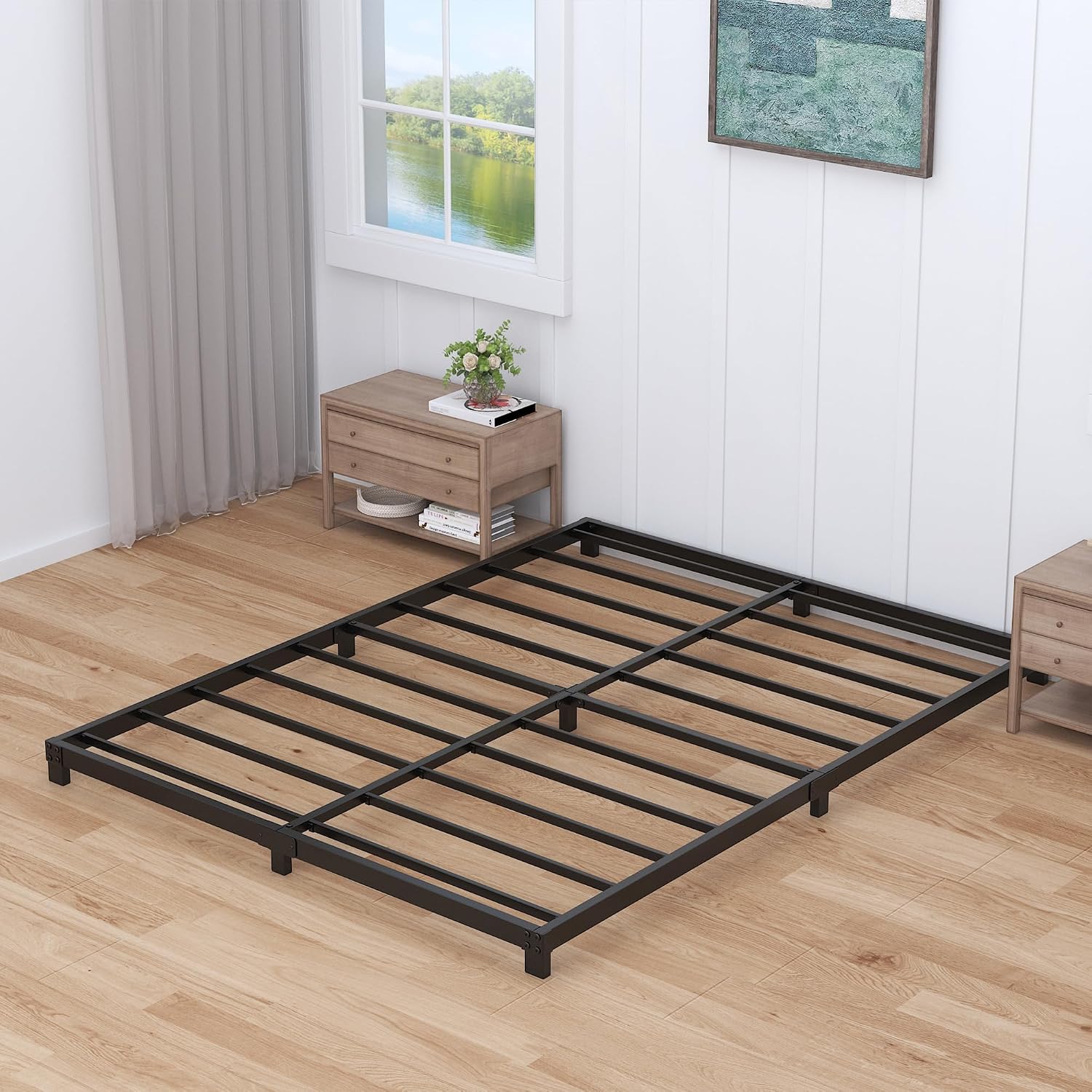 Nailsong 3 Inch Bed Frame Full, Low Profile Full Size Bed Frame