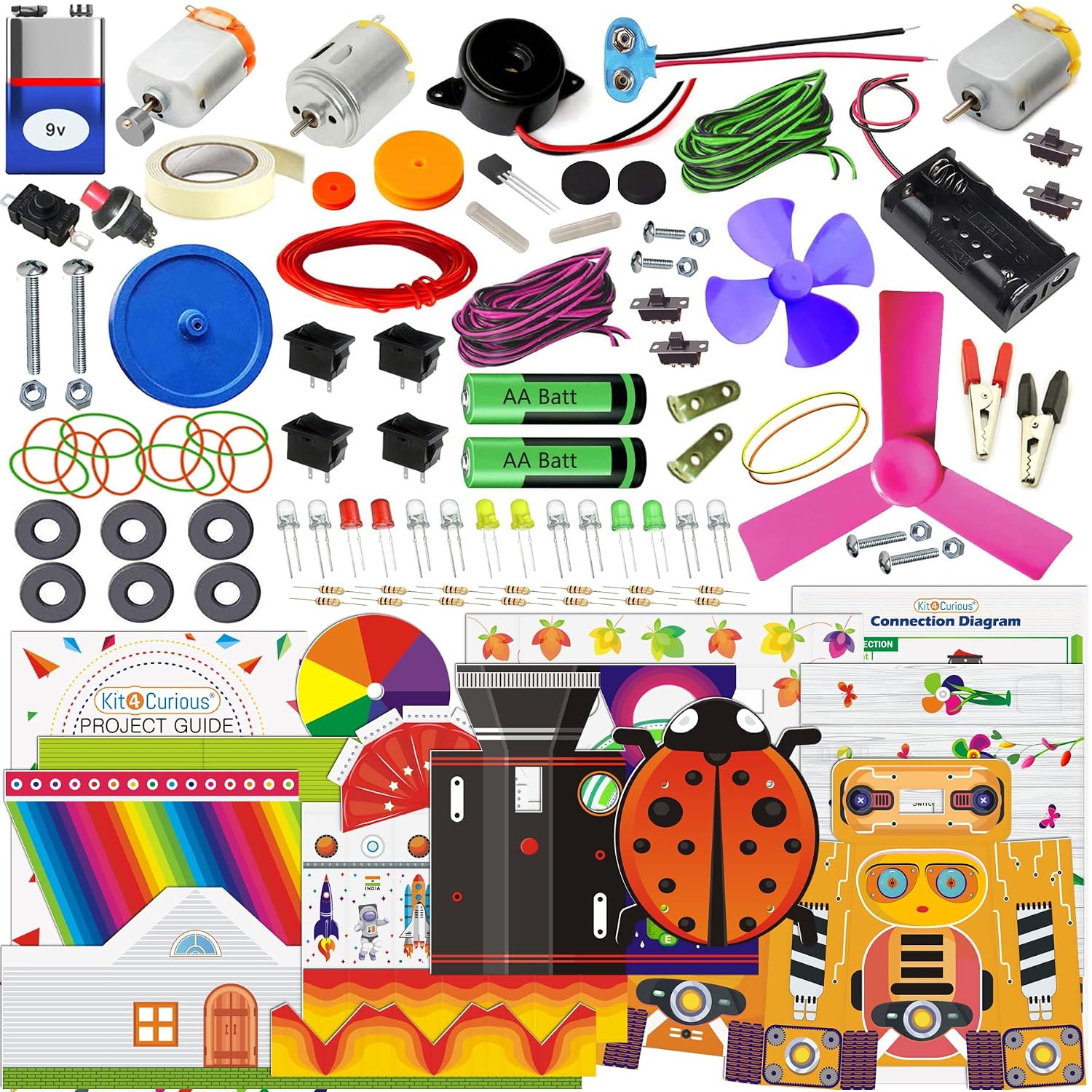 Kit4Curious 113 Experiments Science Toy Educational Activity Kit – 100 Diy Projects + 13 Exclusive Activities