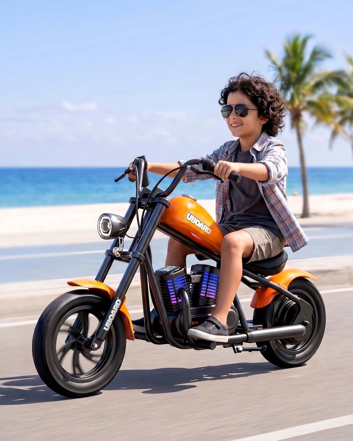 Uboard Discovery Mini Electric Bike for Kids, Ride On Bike with 12KM Range, 15KM/H Top Speed, Built-in Bluetooth Speaker with RGB Lights, Kids Electric Bike for Boys & Girls 3-14 Years, Yellow