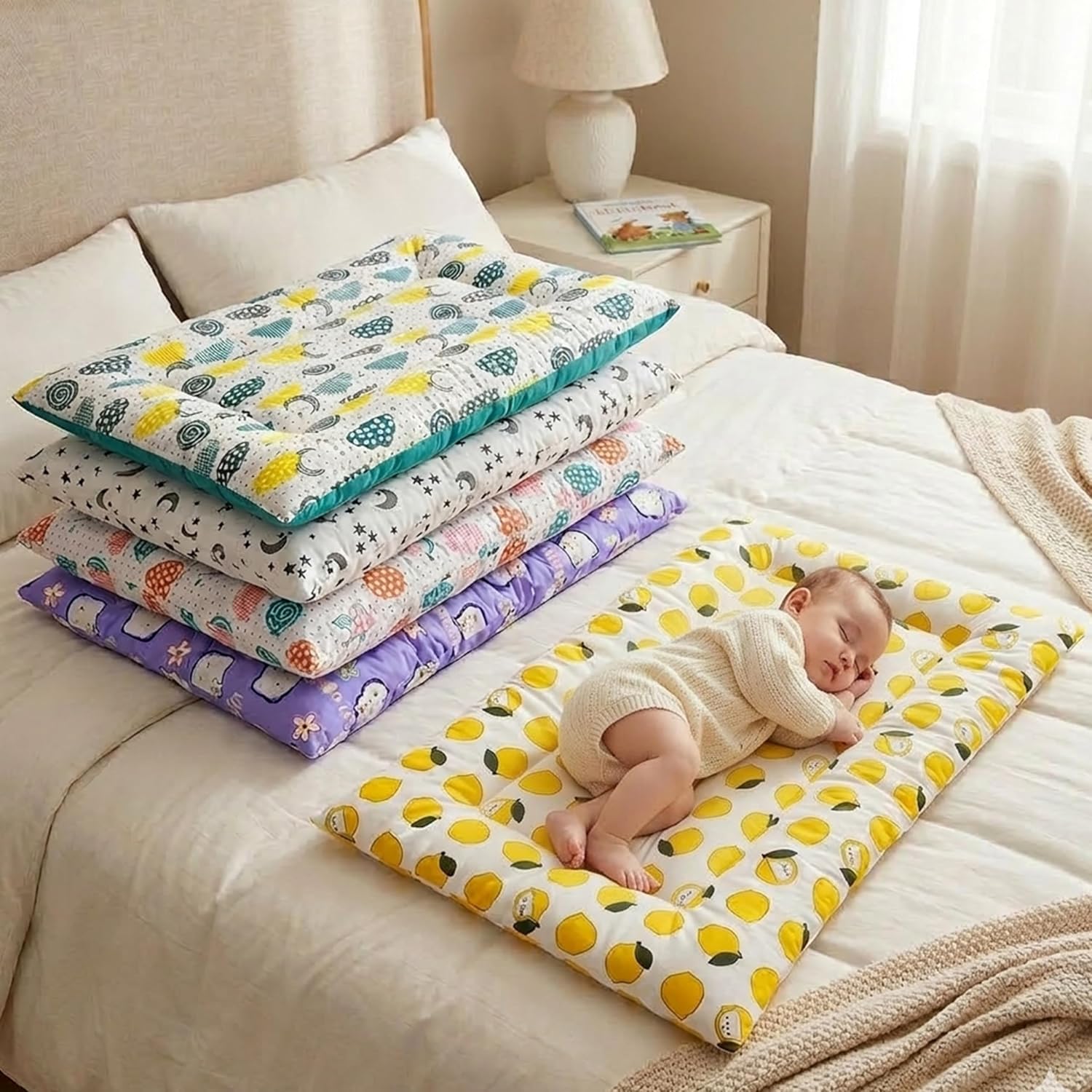 Infantbond New Born Baby Cotton Baby Bed | Godari | Toddlers Bed | Baby Bedding |Baby Mattress | Cradle Bed | Multi-Color | Pack of 5 (0-8 Months)(SPRIAL)(Colour May Vary)