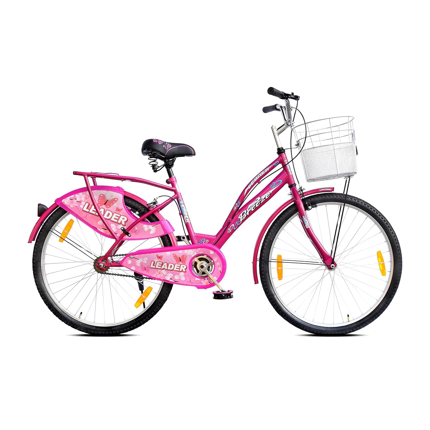 Leader Lady Star Breeze 26T Bicycle for Girls/Women with Front Basket and Integrated Carrier | Ideal for 12 + Years, (26) Road Bike,Road Bike,Pink,Womens,Rigid,18 inches