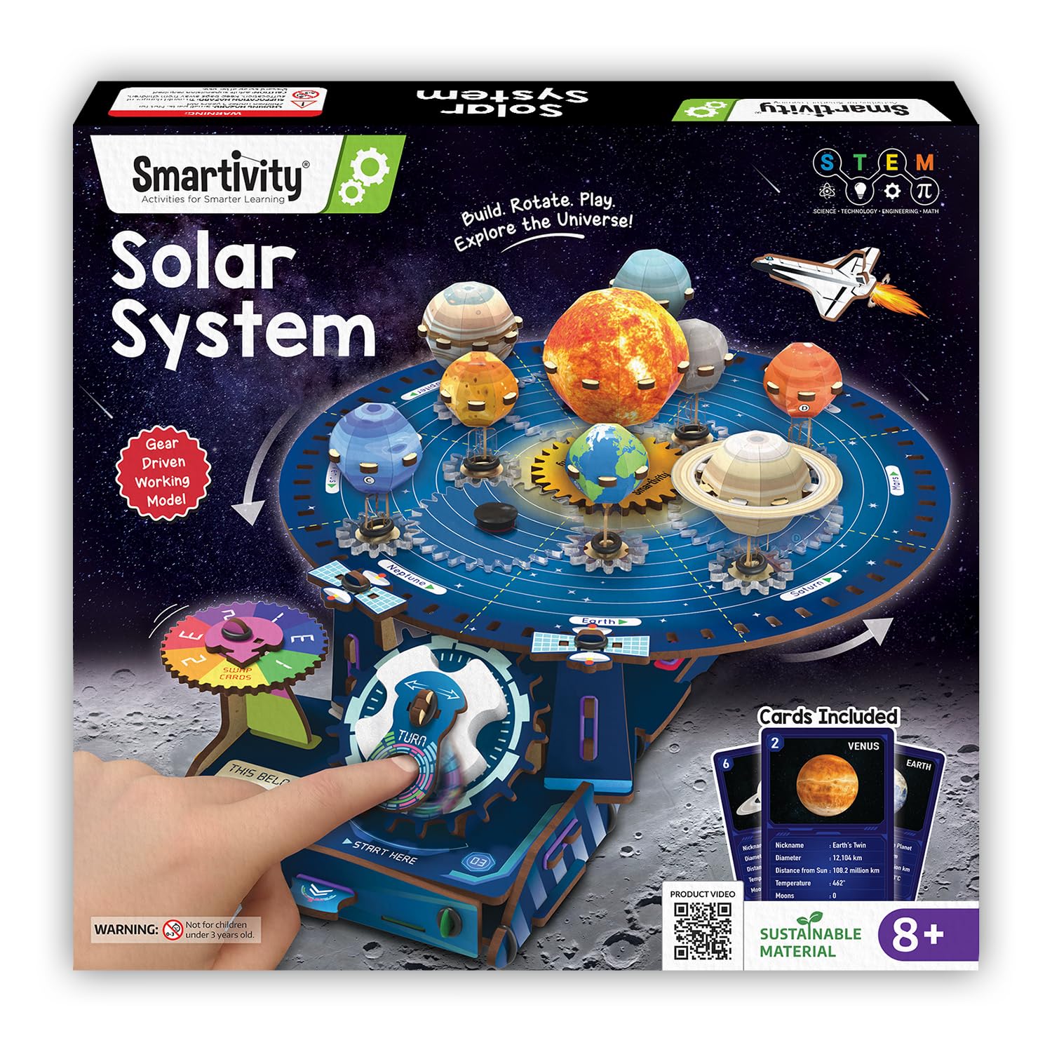 Smartivity DIY Solar System Kit – Gear-Driven Planet Model for Kids 8-14
