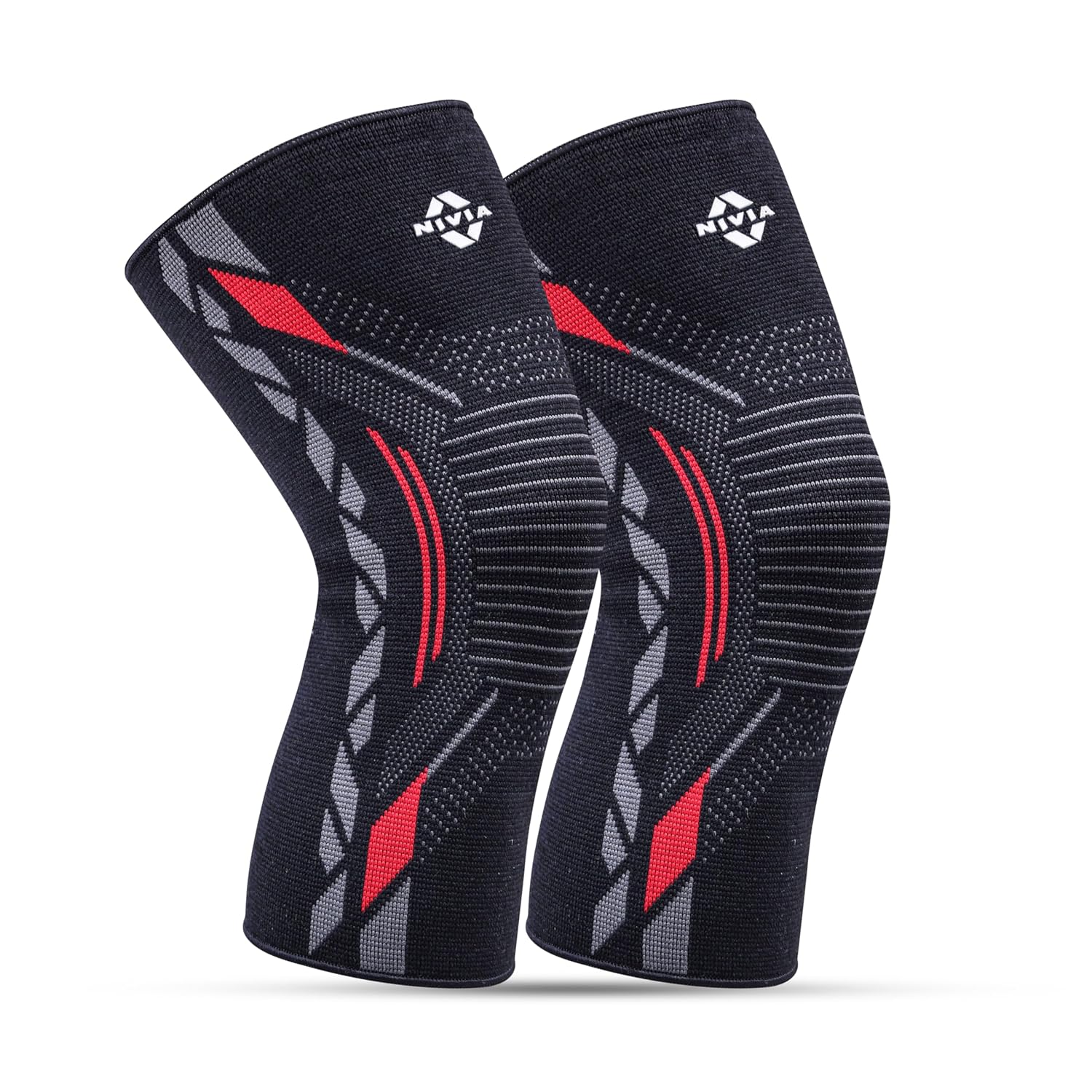 Nivia Knitted Knee Support, for Men, for Gym, Knee Sleeves, Knee Braces Pair for Sports & Workout, Knee Cap, Knee Compression Knee Supporter for Exercise, Running, Cycling