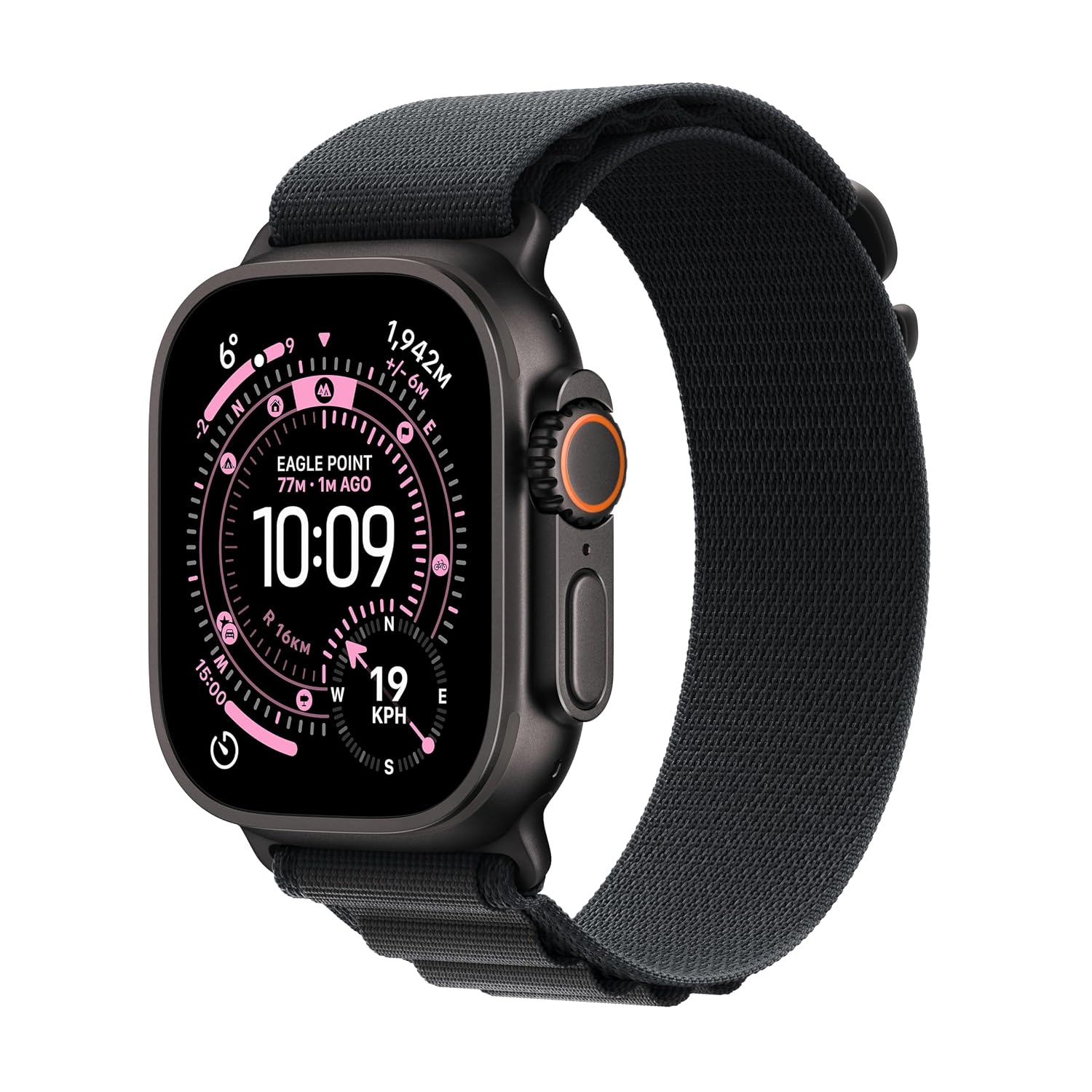 Apple Watch Ultra 3 GPS + Cellular 49mm Black Titanium Case with Black Alpine Loop – Medium