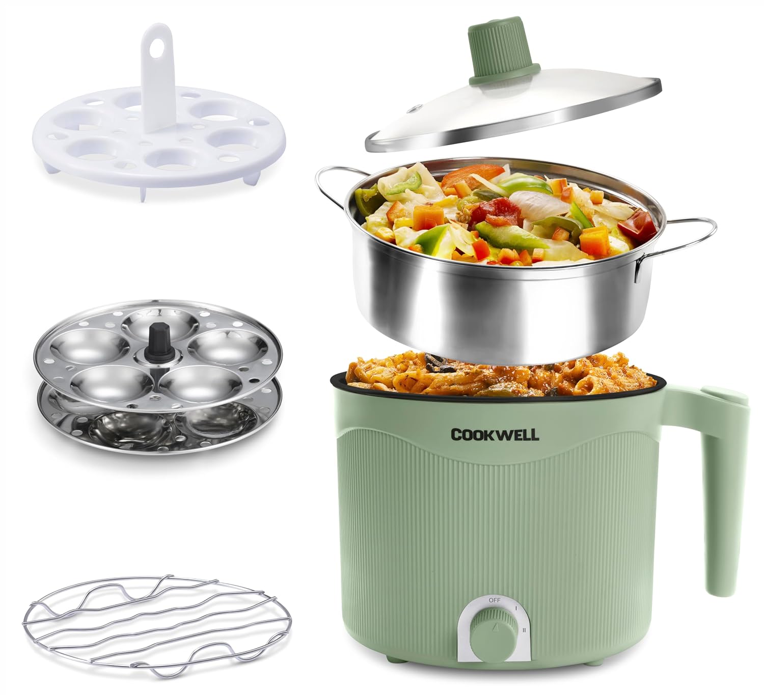 Cookwell Multipurpose Cook Kettle With 1.5L Nonstick Inner Pot (600W)