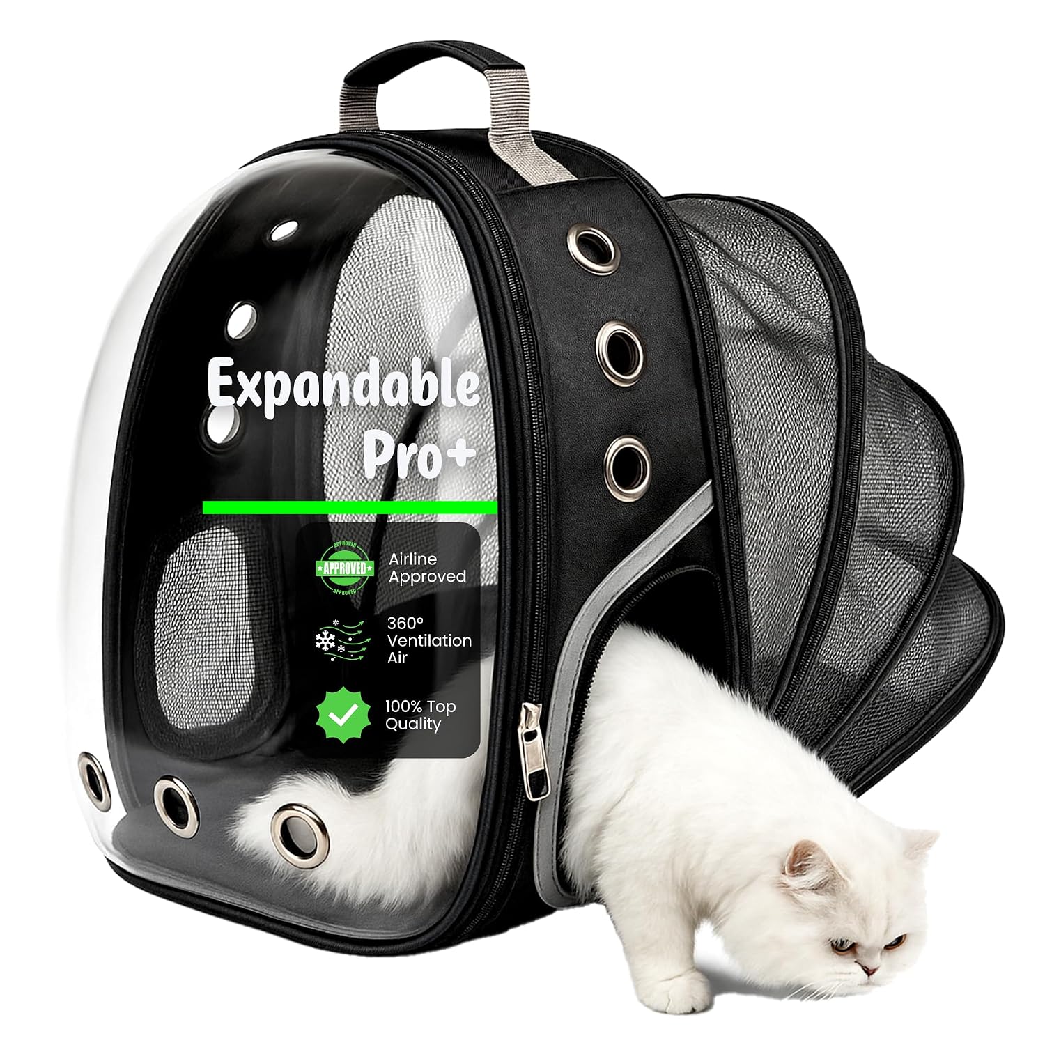 Buraq Pets Astronaut Cat Backpack | Bubble Window | Expandable Carrier
