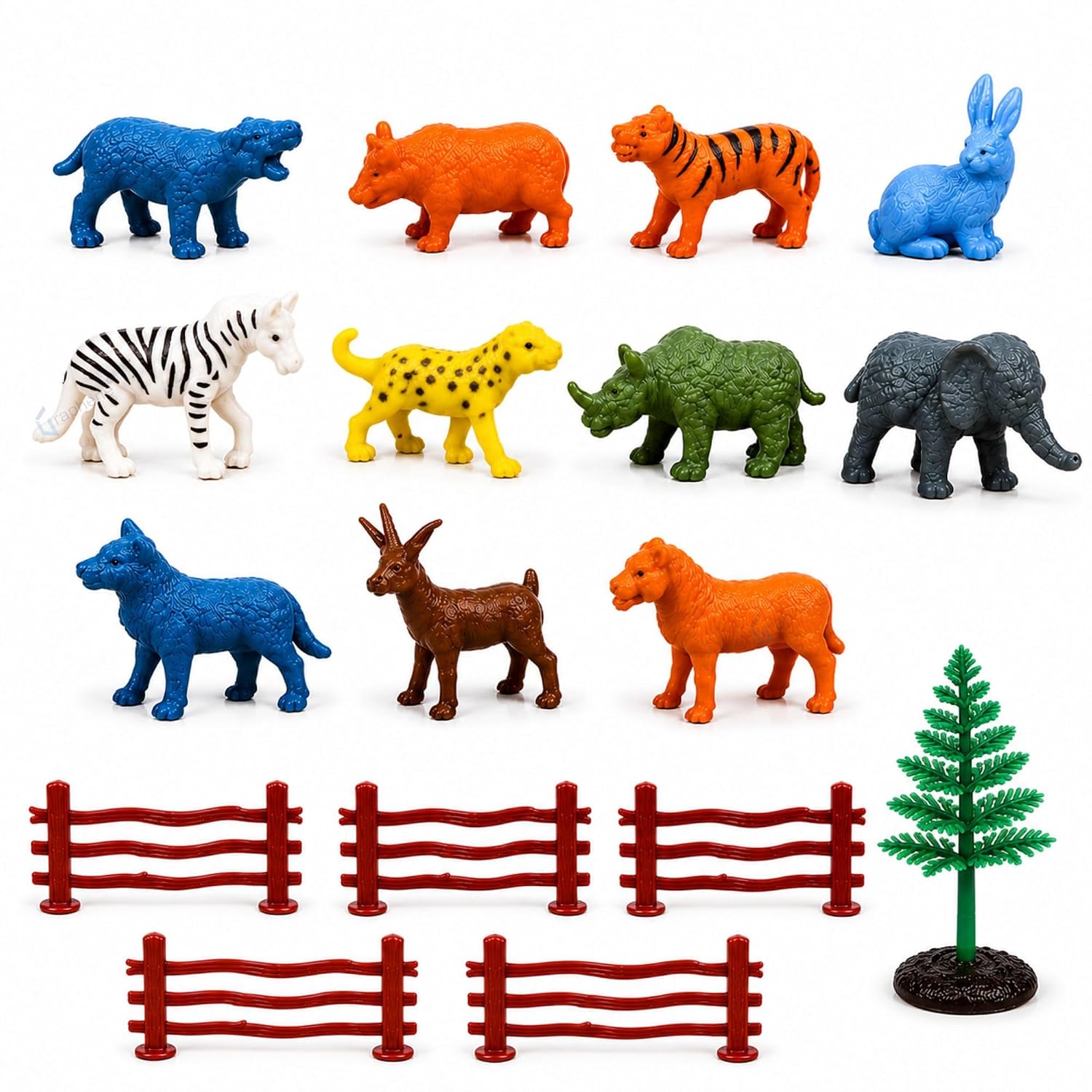 GRAPHENE 17 Pcs Farm Animals Figure Mini Jungle Toys Set for Kids Boys Girls Toddlers Realistic Wild Plastic Animal Learning Party Favors Forest Small Playset Cupcake Topper Safari Project Toy 1-3 Yrs