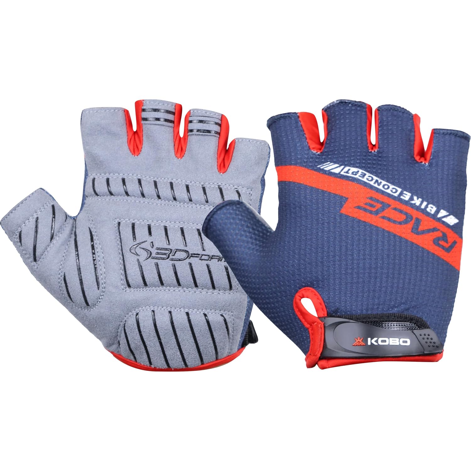 Kobo Cycling Gloves CG-06 / Riding Gloves/Stretchable Free Size for Unisex Bike Half Finger Gloves, Anti-Skid Silicone Gel Padding