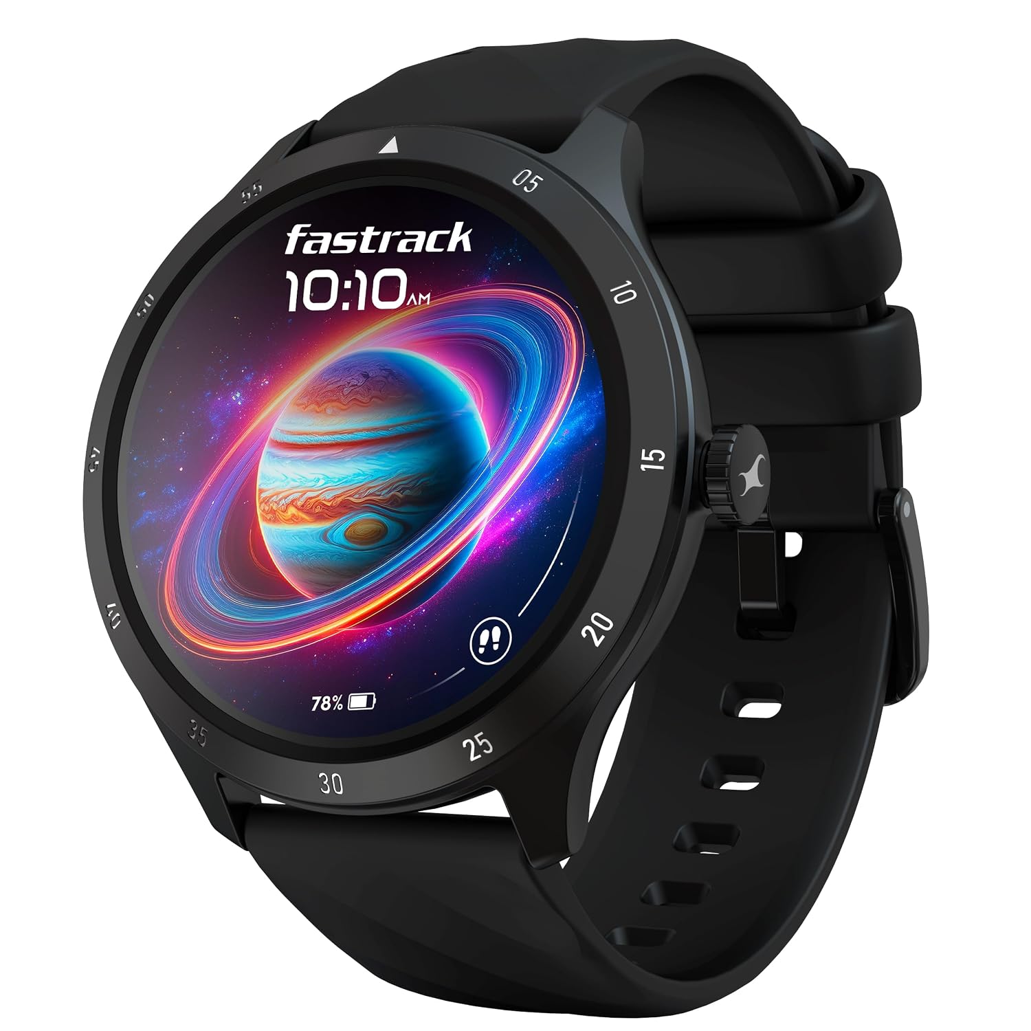 Fastrack Jupitor R2 Smart Watch, 1.38” TFT Display, 240 * 240 Pixel Resolution, SingleSync BT Calling, AI Voice Assistant, 100+ Sports Modes & Smartwatch Faces,Upto 5 Day Battery, IP68 (Black)
