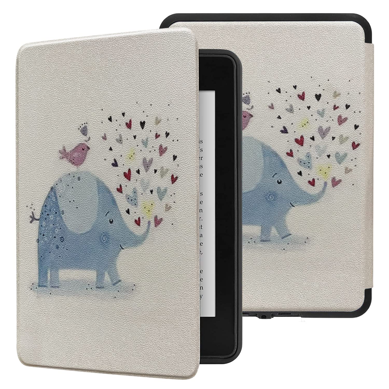 SwooK Magnetic Flip Cover Case for Old Kindle Tablets Paperwhite 1 2 3 7Th Gen Generation Released in 2012 2013 2014 2015 2016 New 300 Ppi Versions 6″ Inch Display Flip Cover Case Shell(Hearts)