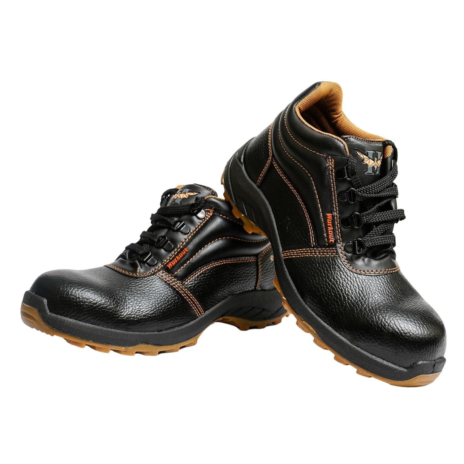 HILLSON Mens Workout Dual Density Black Pvc Safety Shoe(9 Uk)