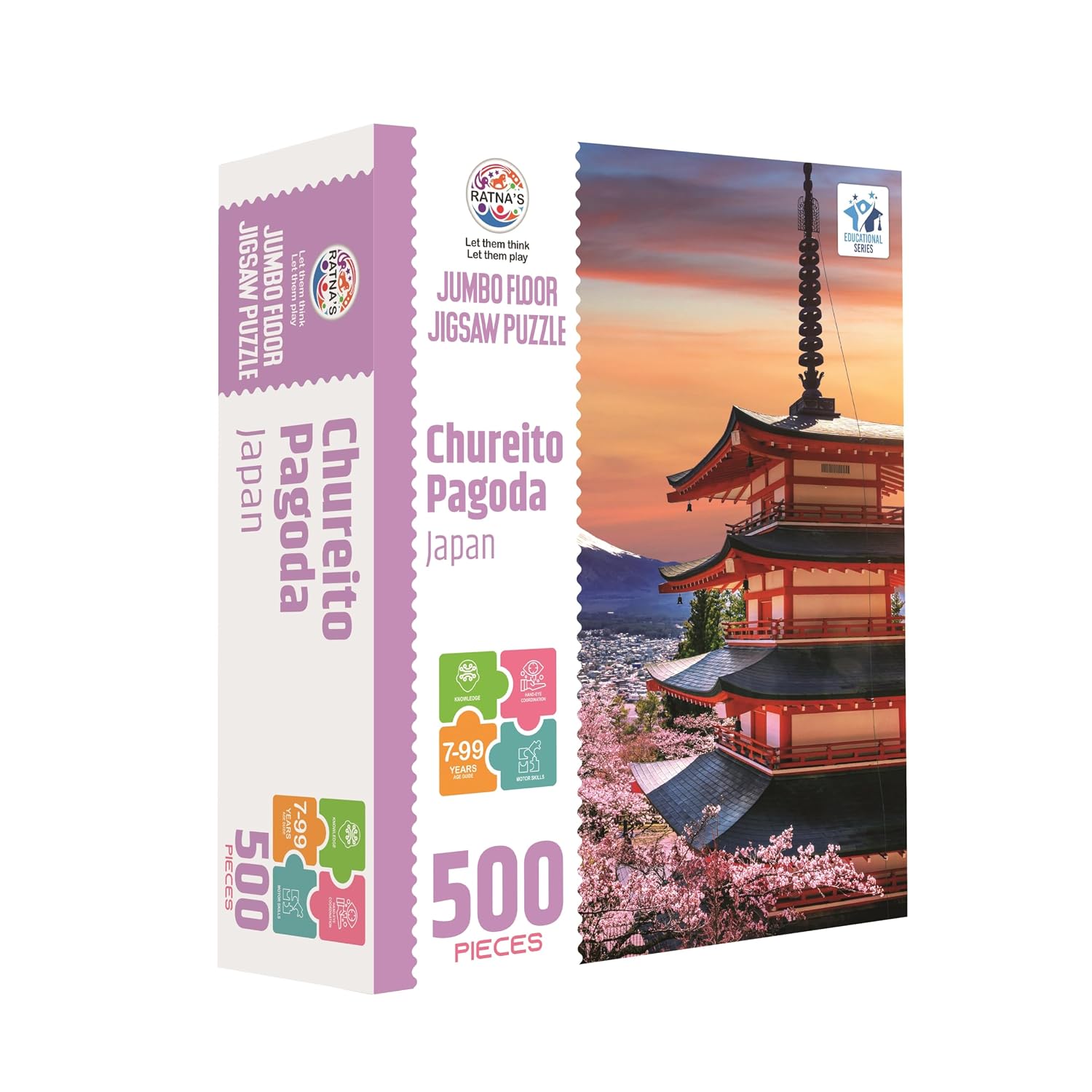 Ratna’s Chureito Pagoda Japan Jigsaw Puzzle, 500 Pieces, 73.5 x 48.25 cm, Play and Learn Educational Jigsaw Puzzle for Kids & Adults 7+ Years