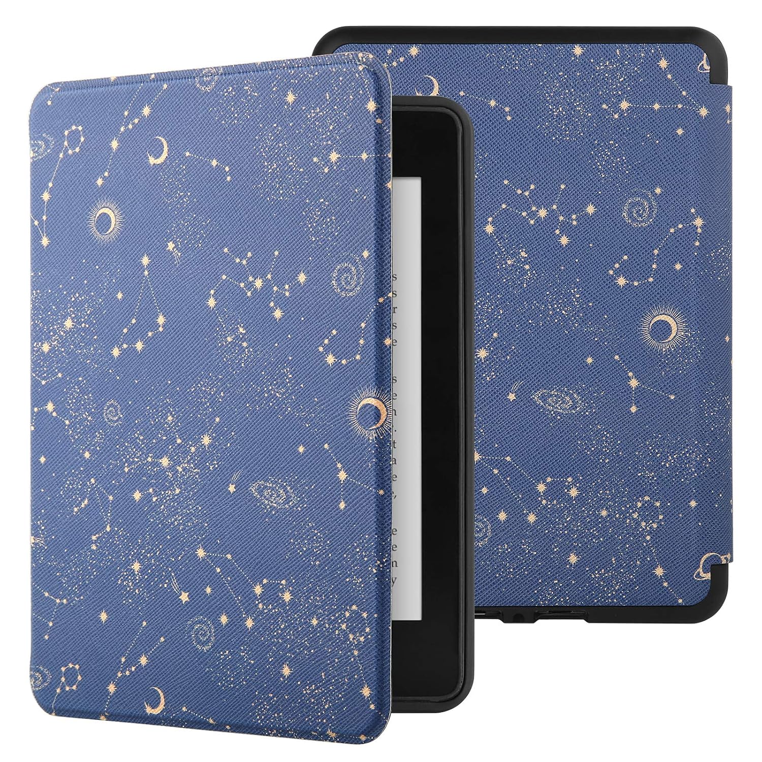 SwooK Magnetic Flip Cover case for Old Kindle Paperwhite 1 2 3 7th Gen Generation Released in 2012 2013 2014 2015 2016 New 300 PPI Versions 6″ inch Display Flip Cover Case Shell (Blue Constellation)