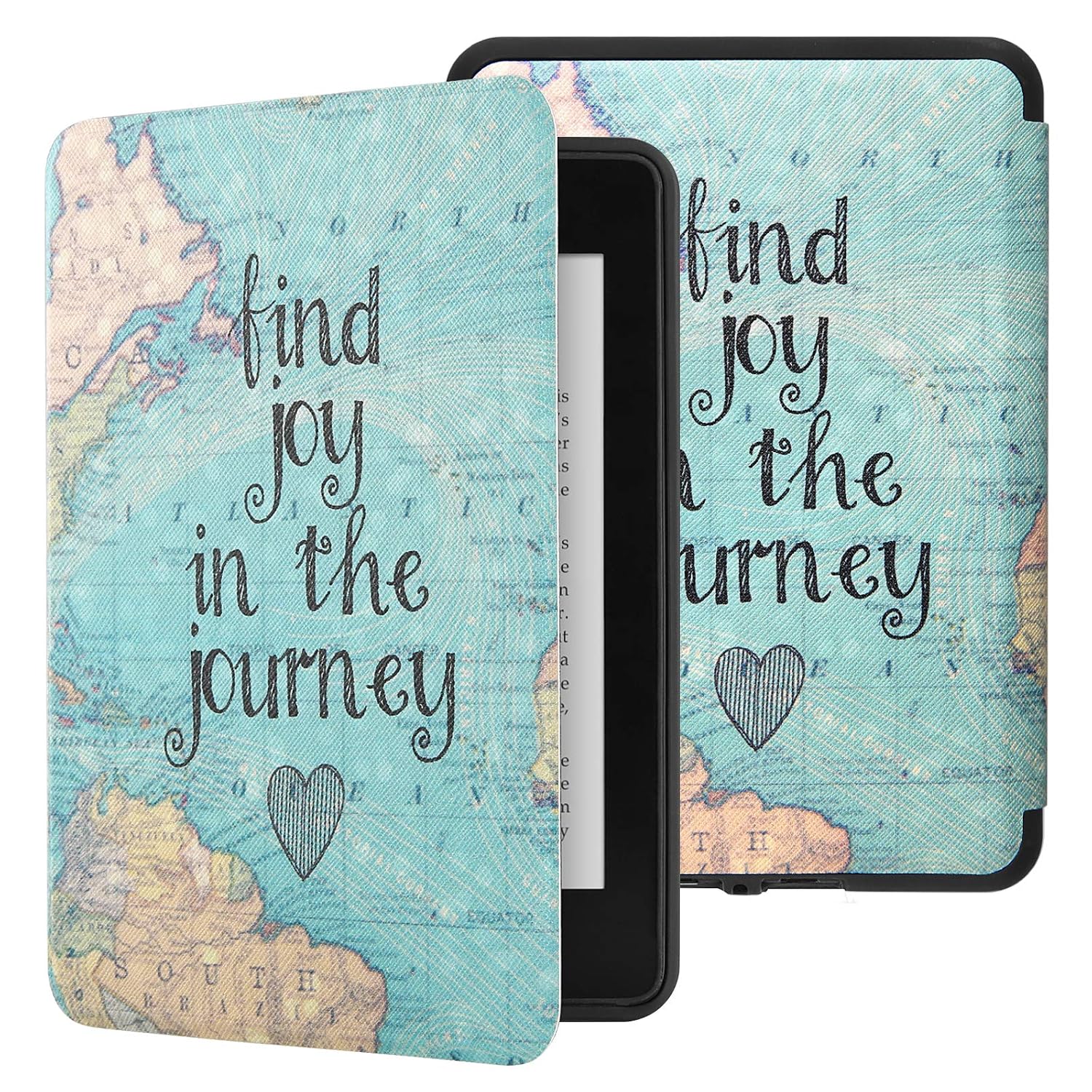 SwooK Magnetic Flip Cover Case for Old Amazon Kindle Paperwhite 1 2 3 7Th Gen Generation Released in 2012 2013 2014 2015 2016 New 300 Ppi Versions 6″ Inch Display Flip Cover Case Shell(Finding Joy)