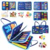 Wembley Busy Board Activity Binder Interactive Sensory Educational Toy for Toddlers Supports Fine Motor Skills & Creativity with Activities for Kids Soft Felt Busy Binder Birthday Gift,Dino,Multicolor