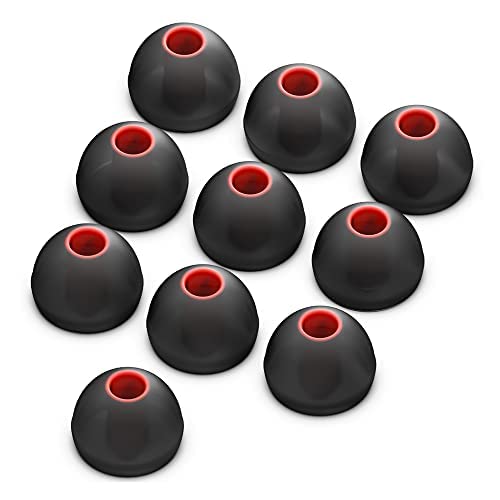 Sounce 10 Pieces (5 Pairs) Replacement Earbud Ear Tips Earphone [Fit Inner Hole 3.8mm – 4.2mm Headphones], Hybrid Silicone Tips 10 PCS – Medium Size