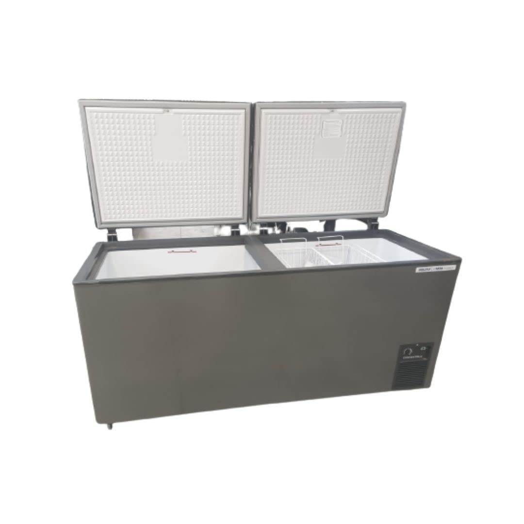 Voltas CVF500 DD P/CVF500DA4 Double Door Deep Freezer cum chiller, 500 Liters, Convertible, GREY LATEST