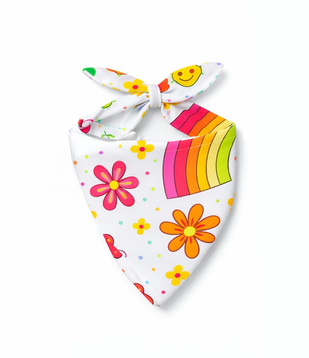CutiePaw Polyester Bandana for Dogs and Cats | Comfortable Bib | Dog Scarf | Adjustable & Comfortable Dog Bandana | Pet Triangle Scarf | Accessory for Dogs Large, Medium & Small, White, 1 Count