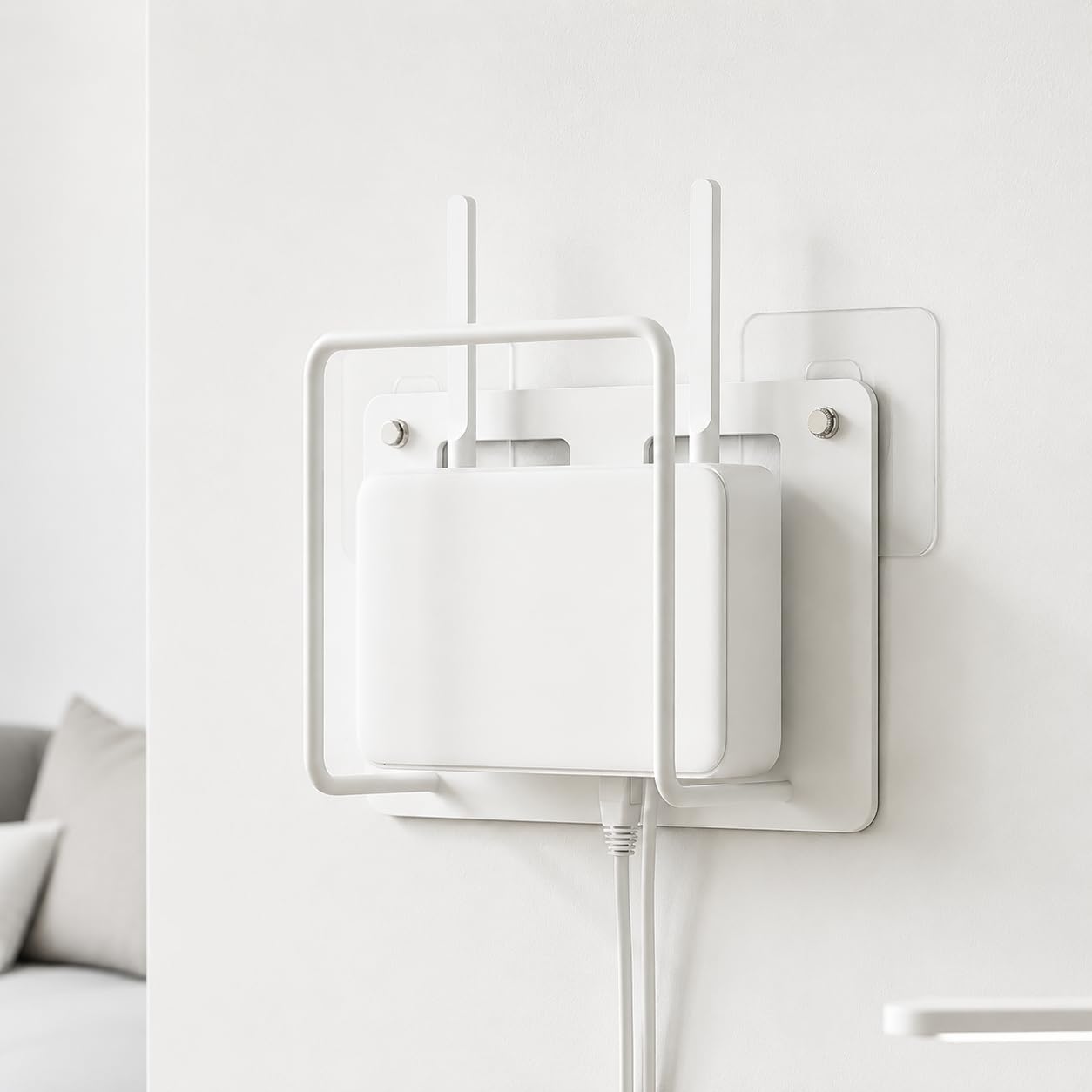 HOME CUBE Wall Mounted WiFi Router Bracket, Self Adhesive Router Stand Without Drilling, WiFi Router Holder, Set Top Box Stand, Modem Holder, Ideal for Home, Office- 15x6x11cm
