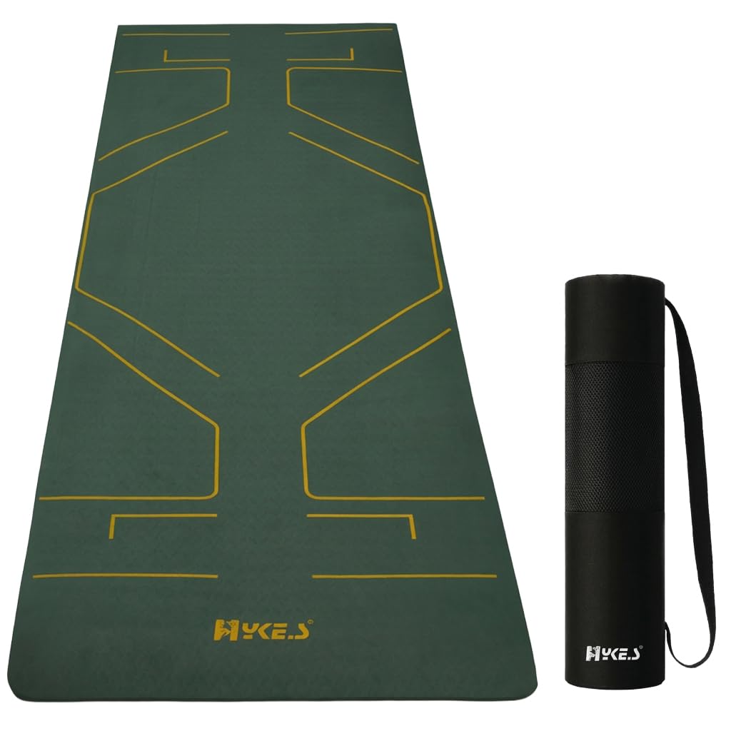Hykes Yoga Mat for Women & Men – TPE Eco Friendly 6mm thickness Non Slip Classic Pro Exercise Mat for Home Workout Pilates Floor Exercises Gymnastics Meditation with carry Bag & strap