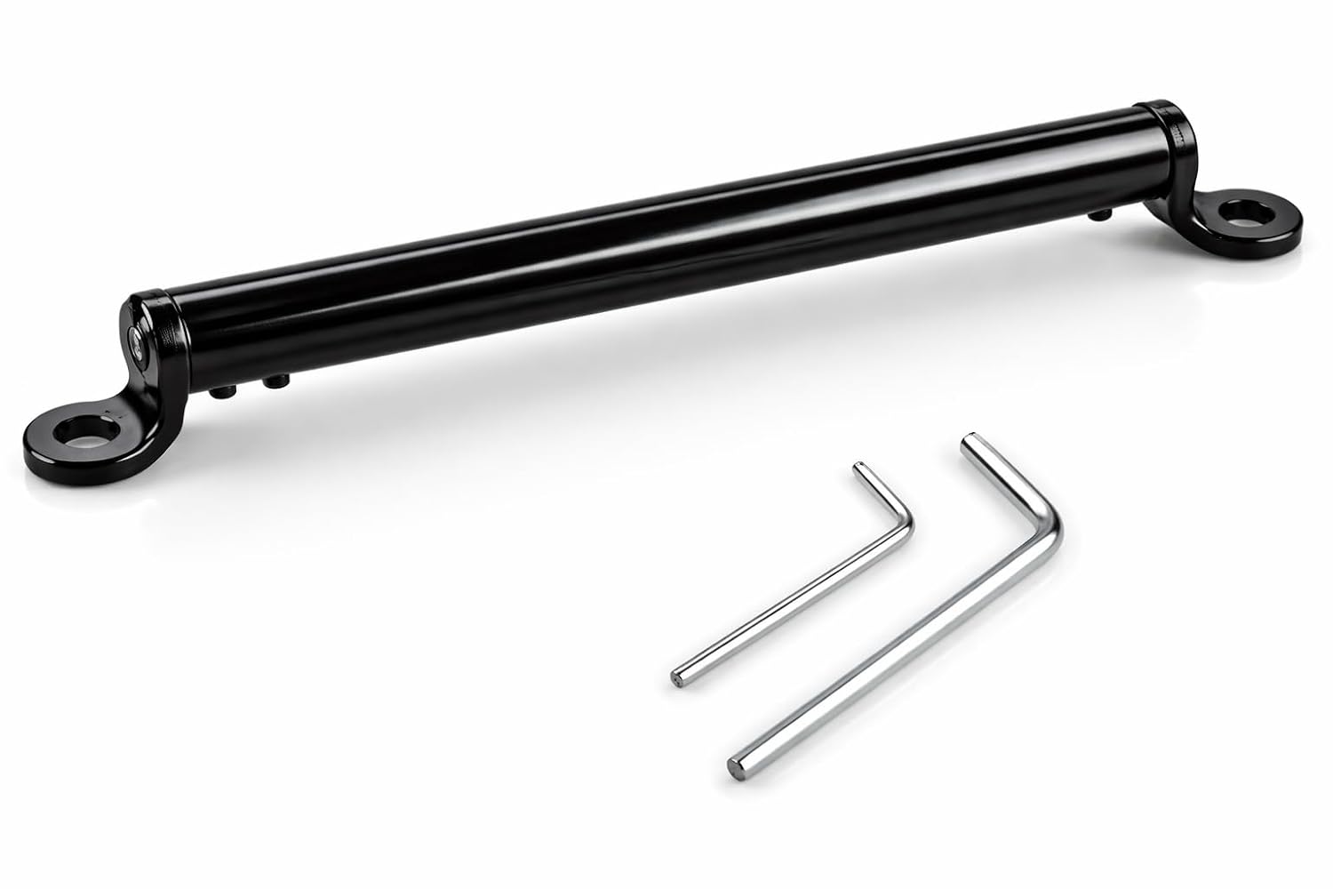 Universal Motorcycle Handlebar Brace Rod | CNC Aluminum Cross Bar with Mount Clamp | Bike Handle Stabilizer Support Bar | Black Finish