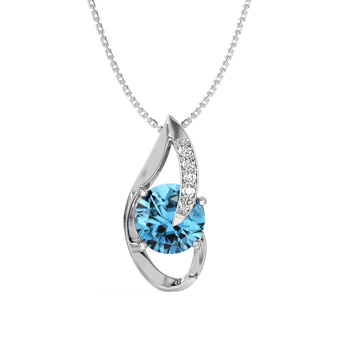 CLARA 925 Sterling Silver Sky Blue Eye Pendant Earring Chain Bracelet Ring