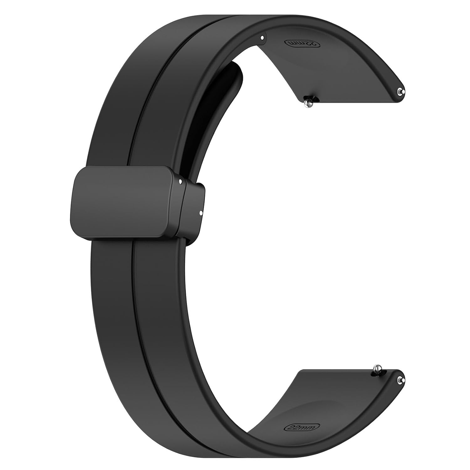 YODI New Edition 22MM Magnetic Buckle Soft Silicone Sport Strap Band For Fossil Gen 5E, Gen 5 Carlyle, Gen 6 44mm / OnePlus Watch 46MM Smart Watch For Men Women (Black)