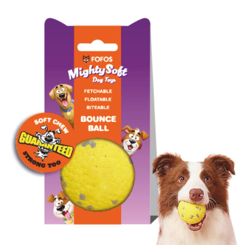 BarkButler x FOFOS Super Durable Bounce Ball (S) – Dog Ball Toy, Chew Toys for Dogs, Dog Toys for Medium Dogs (0-20kgs) – Yellow
