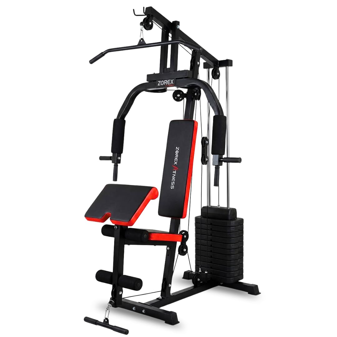Zorex Fitness HGZ-1004 Preacher Curl Multi Home Gym Multiple Muscle Workout Exercise Machine Chest Biceps Shoulder Back Triceps Legs for Men at Home 72kg (with free Video call Installation Assistance)