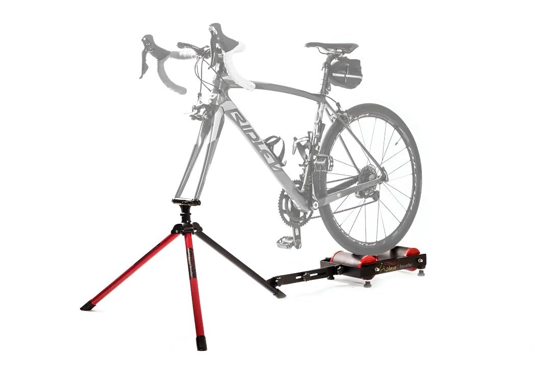 Traveller Indoor Bike Trainer, Compact Portable Cycling Stand with Natural Resistance, 6.4 kg, Aluminium Frame