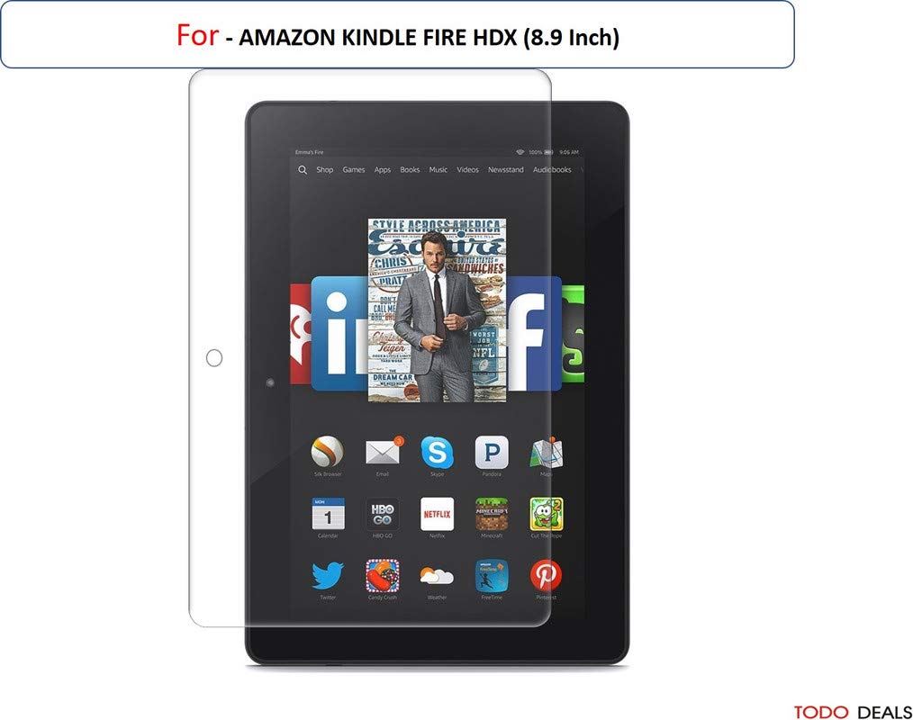 TODO DEALS Edge To Edge Screen Guard For AMAZON KINDLE FIRE HDX (8.9 Inch) (10.1 Inch) Full Screen Coverage (Except Edges) With Installation Kit