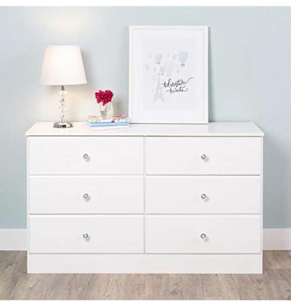 CASPIAN Wooden Chest of Drawers (White) | Multipurpose Engineered Wood Storage Organizer Furniture with 6 Drawers | Filing Cabinet for Home, Bedroom, Living Room & Office